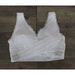 Floral Lace Bralette Womens Plus Size 6XL White